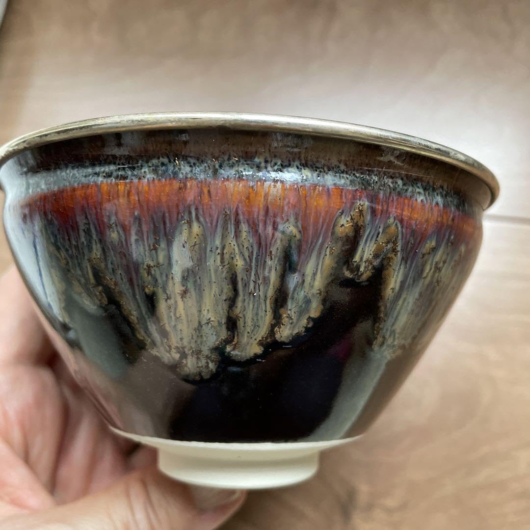 Amazon.co.jp: 草山作 曜変天目茶碗写 覆輪付き : 文房具・オフィス用品